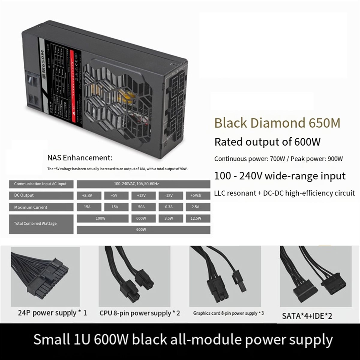 Flex Atx Power Supply 600W 1U - Fonte de alimentação modular A14G Flex