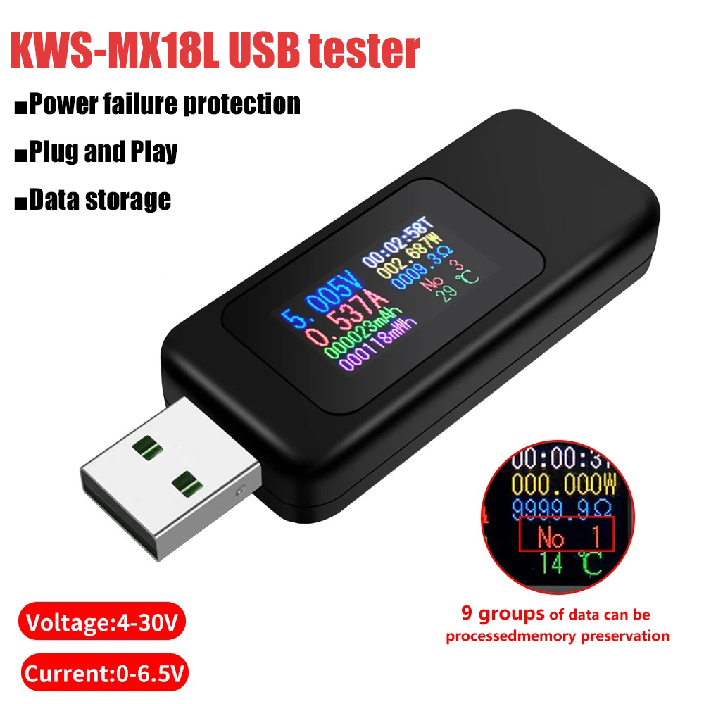 Power Supply Tester - 10 em 1 testador usb dc