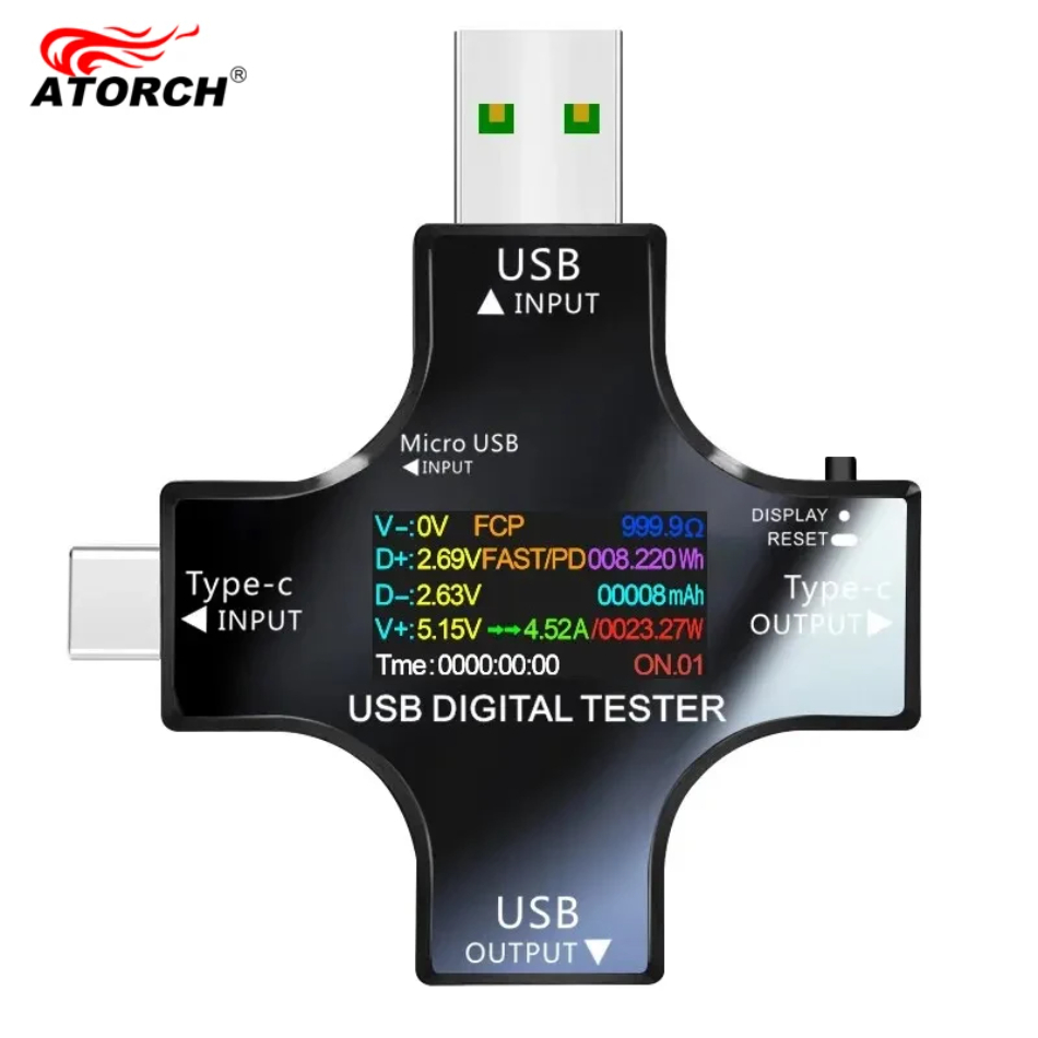 Testador usb dc tipo-c pd volt - Power Supply Tester avaliação e preço